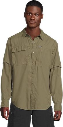 Columbia Skien Valley Long Sleeve Shirt Mens Clothing Stone Green : 2XL, Nylon