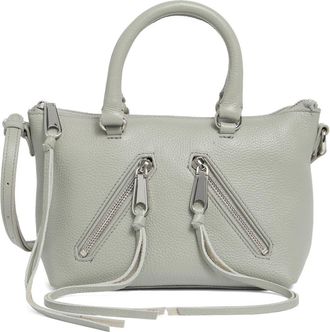 Rebecca Minkoff Micro Moto Leather Satchel in Dove at Nordstrom Rack