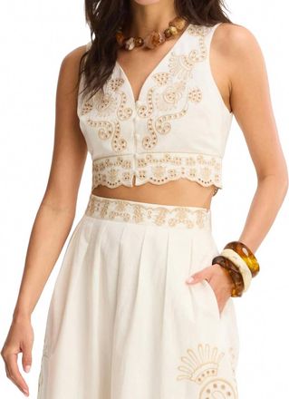 Allison New York Jenny Crop Tank Top In Off White/sand