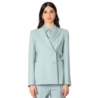 Max Mara Blazers, female, Blue, Size: M Giacca in fresco lana