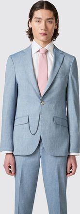 Shelby & Sons Mens Looten Slim Fit Blue Linen Jacket - Size 38 (Chest)