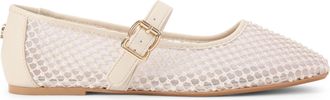 Kurt Geiger Womens Nina Mesh Ballet Flats - White Fabric - Size UK 7