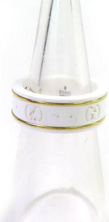 Gucci White Ceramic Band Ring (Pre-Owned)