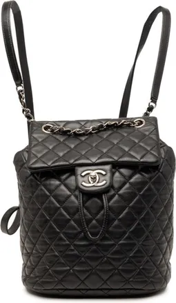 Chanel Matelasse Black Leather Backpack (Pre-Owned)