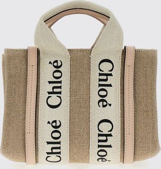 Chlo&eacute; Borsa Woody Chlo&eacute; in canvas di lino