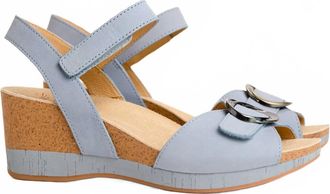 Dansko Womens Stella Wedge Sandals In Sky Nubuck