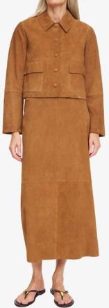 By Malene Birger Annie Suede Jacket In Rusty Sand
