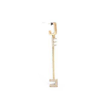 Elisabetta Franchi Accessoires, Dames, Geel, ONE Size, Oorbellen met Kristaldecoratie