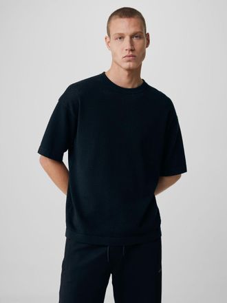 Genti Crochet t-shirt zwart