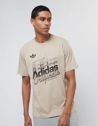 adidas Mens Adidas Originals Mens GFX T-Shirt Beige - Tan - Size: 40