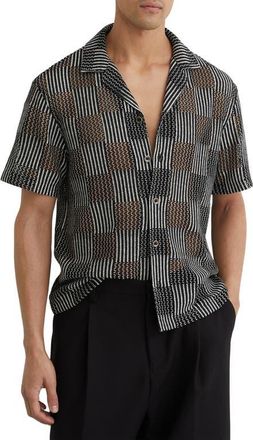 Reiss Carlos Striped Polo in Black at Nordstrom, Size Xx-Large