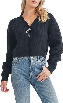 Lush Bow Embellished Cardigan in Black at Nordstrom Rack, Size Medium