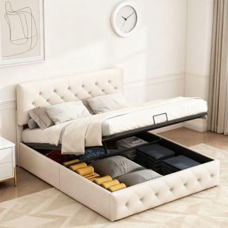OEM Cama Lit Coffre 160 X 200 Cm Con Somier - Pocketpop - Cama Doble De Almacenamiento - Cama Hidr&aacute;ulica 160 X 200 Con Almacenamiento Debajo De La Cama