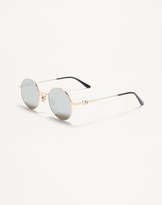 Valentino Occhiale Rotondo In Metallo unisex ORO/ARGENTO 48