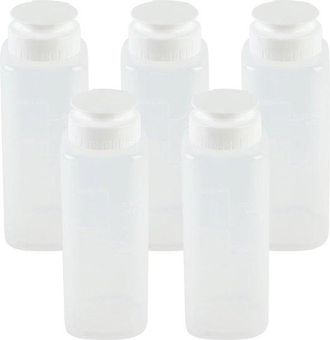 OEM Juego De 5 Botellas Antiderrame De 200 Ml Con Apertura Y Cierre Autom&aacute;ticos Para Ketchup, Mostaza, Mayonesa, Salsas Y Aceite De Oliva