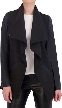 Ookie & Lala Faux Wool Drape Jacket in Dark Charcoal at Nordstrom Rack, Size Medium