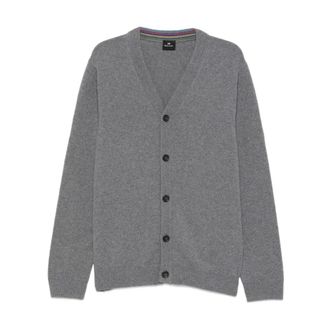 Paul Smith Cardigans, male, Gray, Size: M V-Neck Cardigan