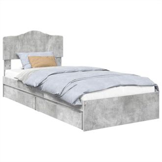 vidaXL Storage Bed Concrete Grey 75 x 190 cm Engineered Wood vidaXL