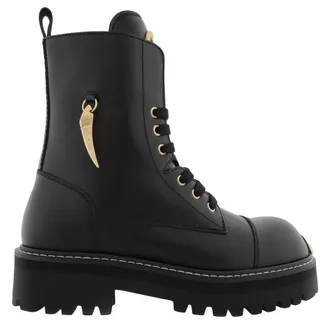 Roberto Cavalli Tiger Tooth Combat Boots, Brand Size 43 (US Size 10)