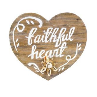 Beachcombers Faithful Heart Shell Coastal Wall Plaque Sign 5 in Brown at Nordstrom, Size Medium