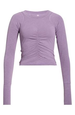 Free People FP Movement Tempo Ruched Long Sleeve T-Shirt in Gem at Nordstrom, Size X-Small