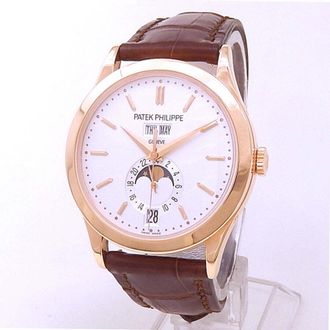 Patek Philippe Pre-owned Patek Philippe Annual Calendar GMT Silvery Opaline Dial Mens Watch 5396R-011