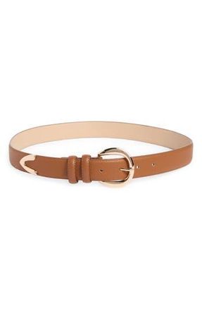 Linea Pelle Round Buckle Belt in Cognac at Nordstrom Rack, Size X-Large