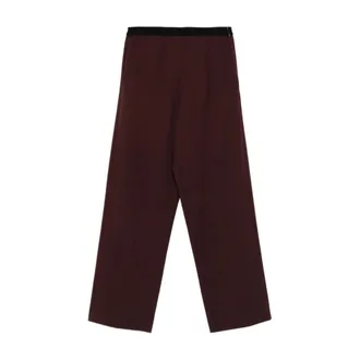 Alysi Pantaloni in Lana Vergine a Vita Elasticizzata - - Trousers - Donna - Viola - S