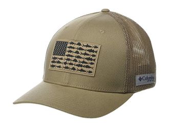 Columbia PFG Meshtm Fish Flag Ball Cap Caps Tusk : LG/XL (6 3/4-7 1/2), Cotton/Elastane