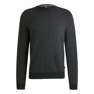 HUGO BOSS Truien & Vesten, Heren, Grijs, L, Round-neck Truien