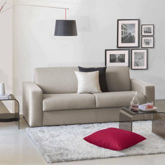 Talamo Italia Talamo Italia - Divano letto 2 posti Akito, Sofà apertura girevole in tessuto imbottito, Braccioli slim, 100% Made in Italy, Cm 180x95h90, Grigio e