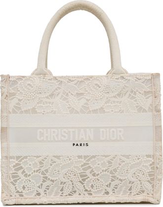 Dior Pre-owned Womens Book Tote Lace - Ivory Textile - One Size