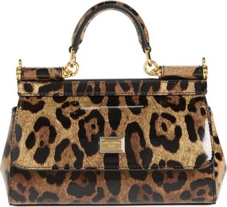 Dolce & Gabbana Mini Sicily Leather Top Handle Bag in Leo at Nordstrom