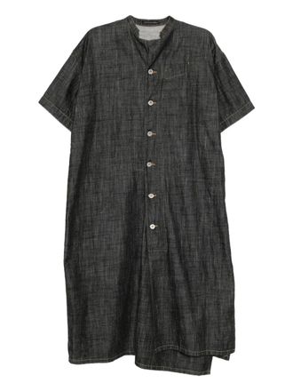 Yohji Yamamoto buttoned short-sleeve dress - Black
