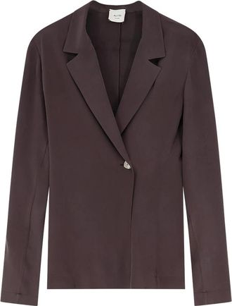 Alysi Silk Blazer - Dames - Blazers - Bruin - L - Jassen