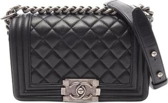Chanel Pre-owned Boy Small Leren Schoudertas - Dames - Vintage Schoudertas - Zwart - ONE Size - Leer - Vintage