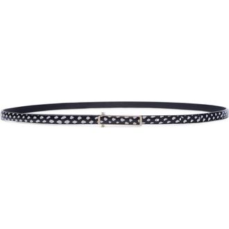 Tom Ford Snakeskin Embossed Leather Belt in Black/White at Nordstrom, Size 100