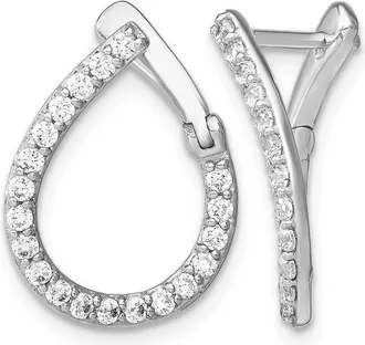 Diamond2Deal 14K White Gold 0.60 ct Lab Grown Diamond Fancy Twist Hoop Earrings VS Clarity, G-H Color