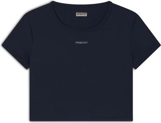 Freddy T-Shirt FREDDY T-shirt S25WTWT13, Damen, Gr. L, blau (schwarz sapphire), Obermaterial: 73% Polyamid PA. 27% Elasthan EL., Shirts T-Shirt