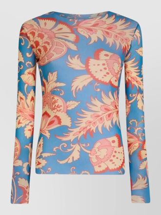 Etro womens stretch floral long sleeve top