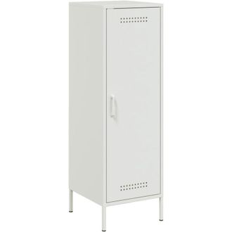 vidaXL Aparador de acero blanco 36x39x113 cm Vidaxl