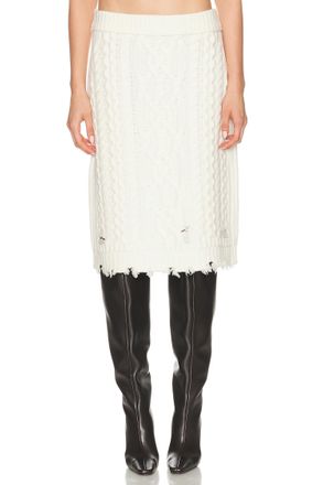 SIMKHAI Brioni Knit Skirt In Ivory