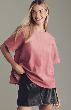 Maeve The Emmy Faux-Suede Swing Blouse by Maeve