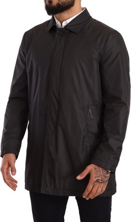 Dolce & Gabbana Black Polyester Mens Trench Coat Jacket Clothing