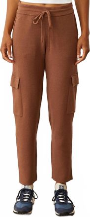 Monrow Waffle Cargo Jogger In Salted Caramel