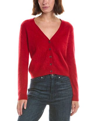 Sofiacashmere Sofiacashmere Brushed Cashmere Cropped 100% Cashmere Cardigan