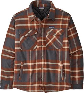 Patagonia Lightweight Insulated Flannel Shirt Jacket In Muted Plaid