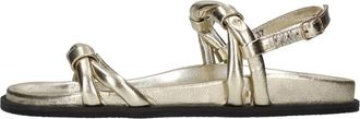 Elena Iachi M55 Platinum Leren Sandaal - Dames - Sandalen - Geel - 40 EU - Leer - Schoenen