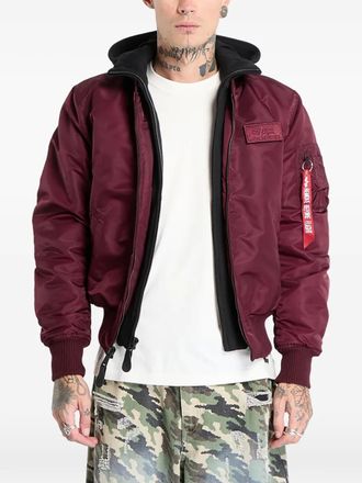 Alpha Industries Bomber MA-1 D-Tec con cappuccio - Rosso