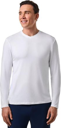 Coolibar Mens V-Neck Long Sleeve T-Shirt - UPF 50+ Sun Protection - Morada in White at Nordstrom, Size Xx-Large